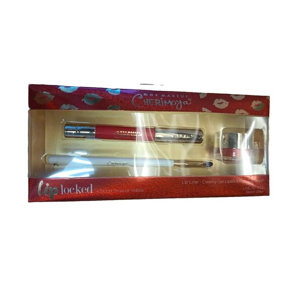 Max makeup Cherimoya lip locked collection of three - liner, lip pot, Lip Brush - Picture 1 of 4